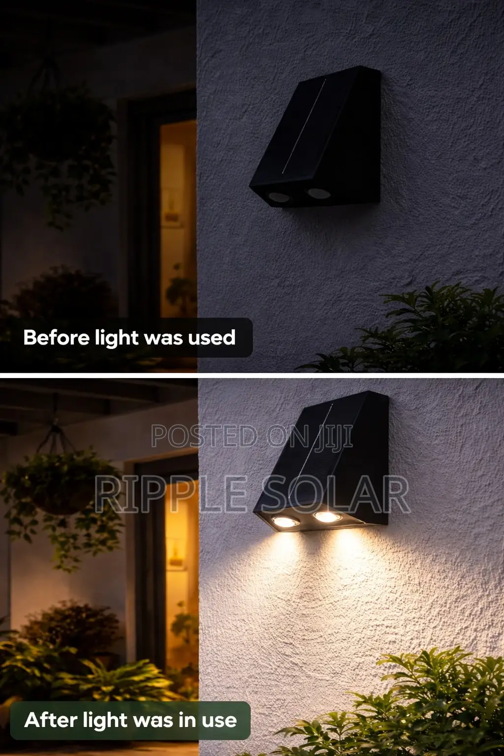 Dual Head Solar Garden Wall Light Waterproof Outdoor Security