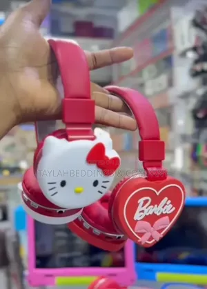 Hello Kitty Wired Headphones With Built-in Aux Cord Squishy Earcups