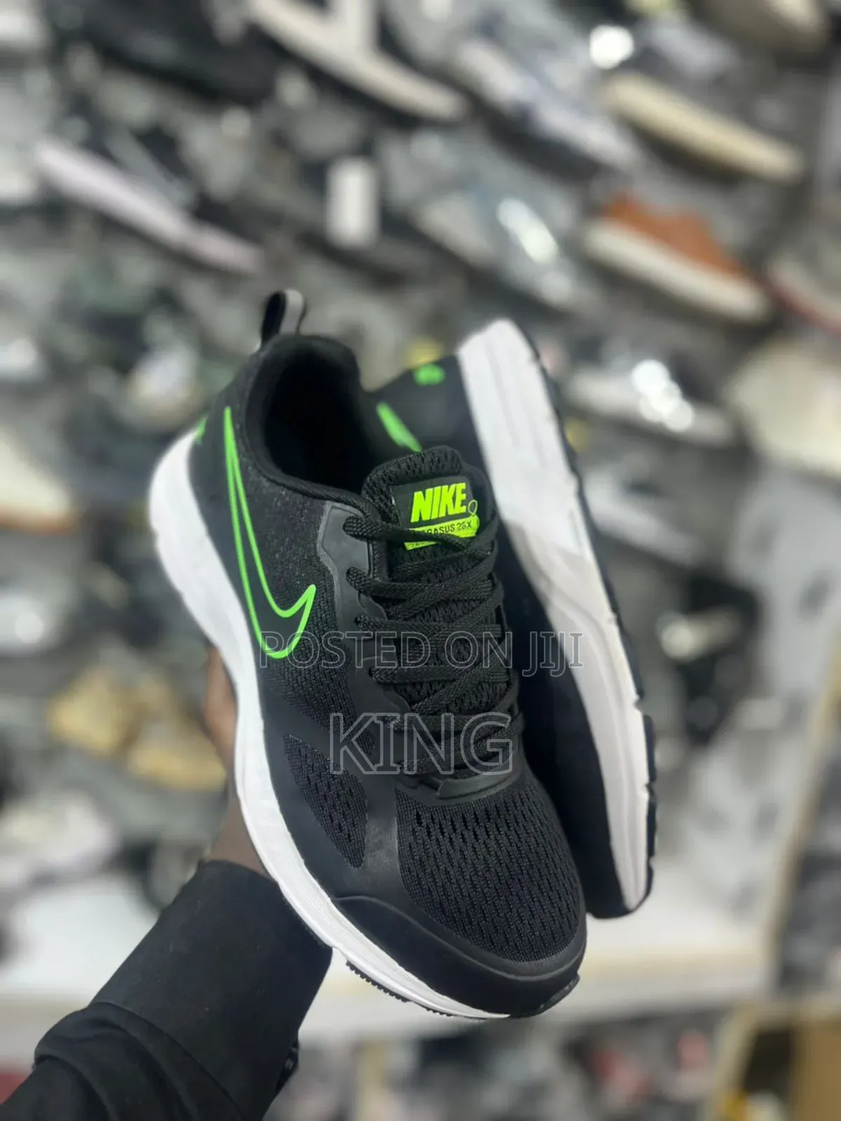 Neon Green Black Nike Sneakers