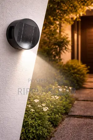 Round Solar Wall Light Waterproof Outdoor Gate Lamp