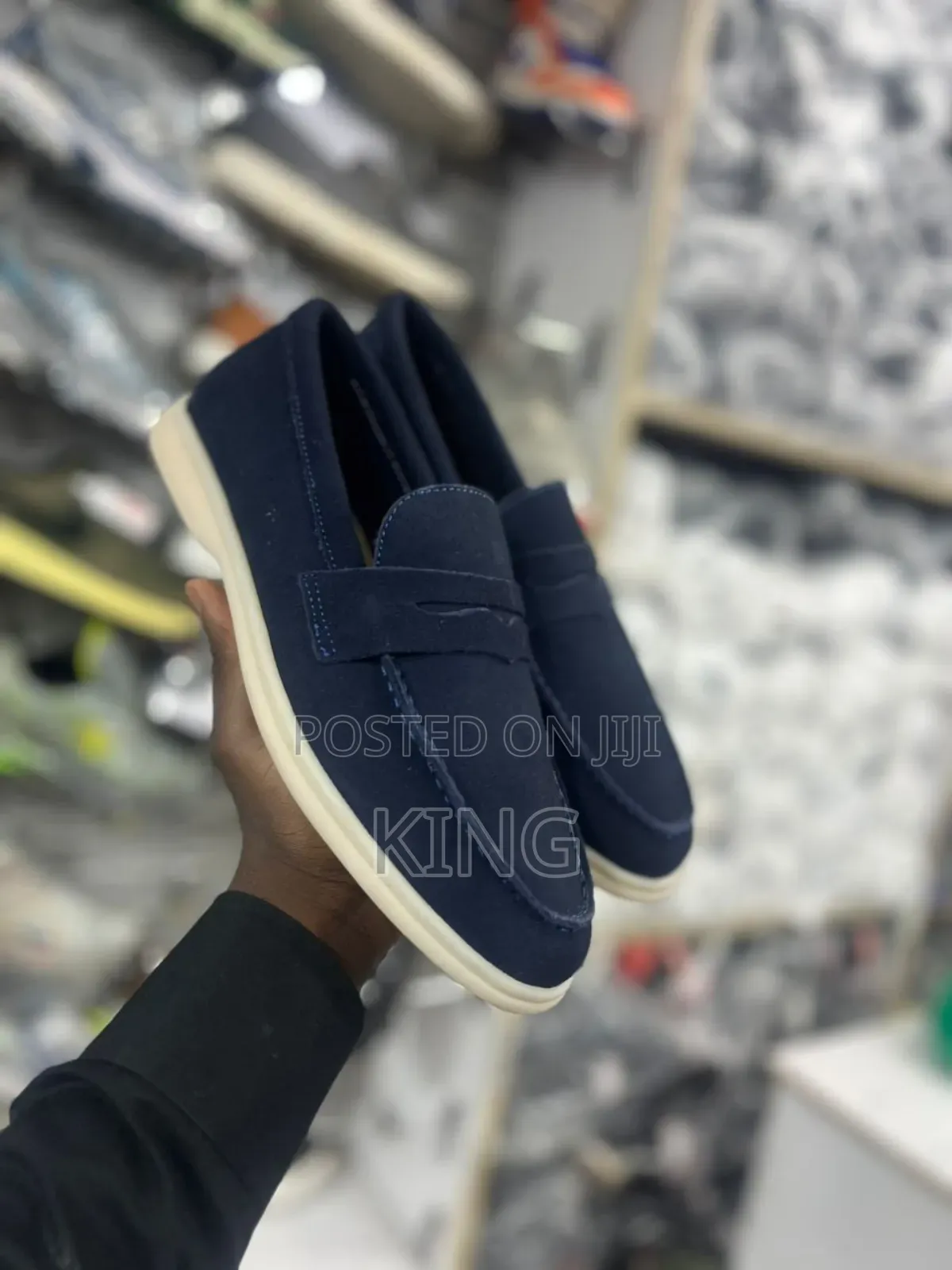 Contrasting White Rubber Sole Penny Loafers.