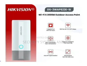 Hikvision 3000mbps Wi-Fi 6 Outdoor Access Point - Ds-3wap623e-Si