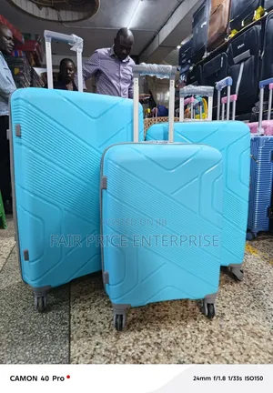 Quality Plastic Suitcases Full Set. Blue Color
