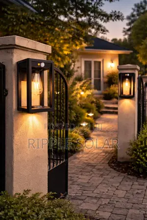 Solar Wall Lantern Light With Motion Sensor Waterproof Outdoor Lamp