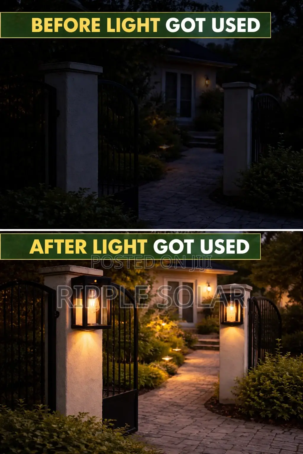 Solar Wall Lantern Light With Motion Sensor Waterproof Outdoor Lamp