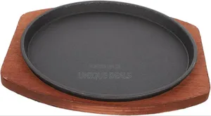 Non-Stick Cast Iron Griddle Round Serving Skillet Plate