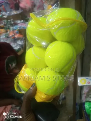 Set of Generic, Fluorescent Yellow Tennis Ball.