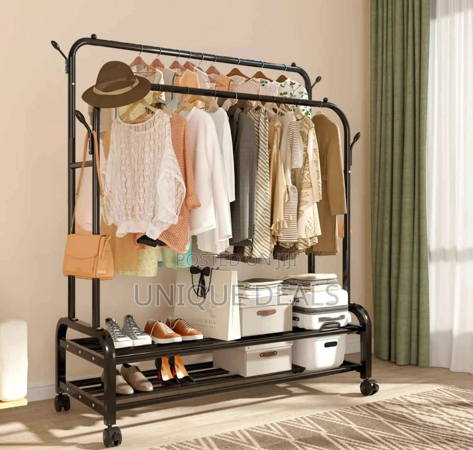 Sturdy Metal Double Rodding Clothes Rack