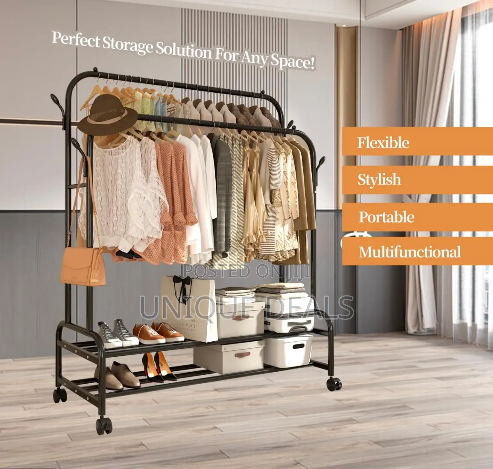 Sturdy Metal Double Rodding Clothes Rack