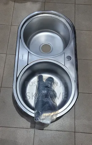 Double Bowl Stainless Steel Kitchen Sink Inset With Waste Fittings