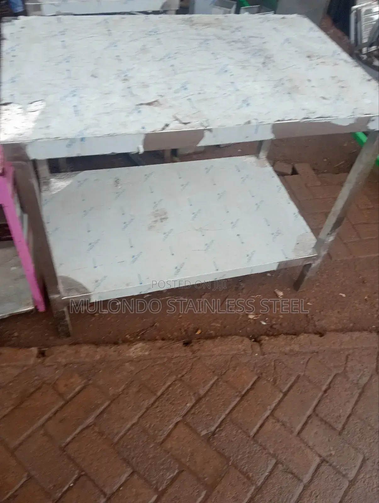 Commercial Stainless Steel Working Center Table Double