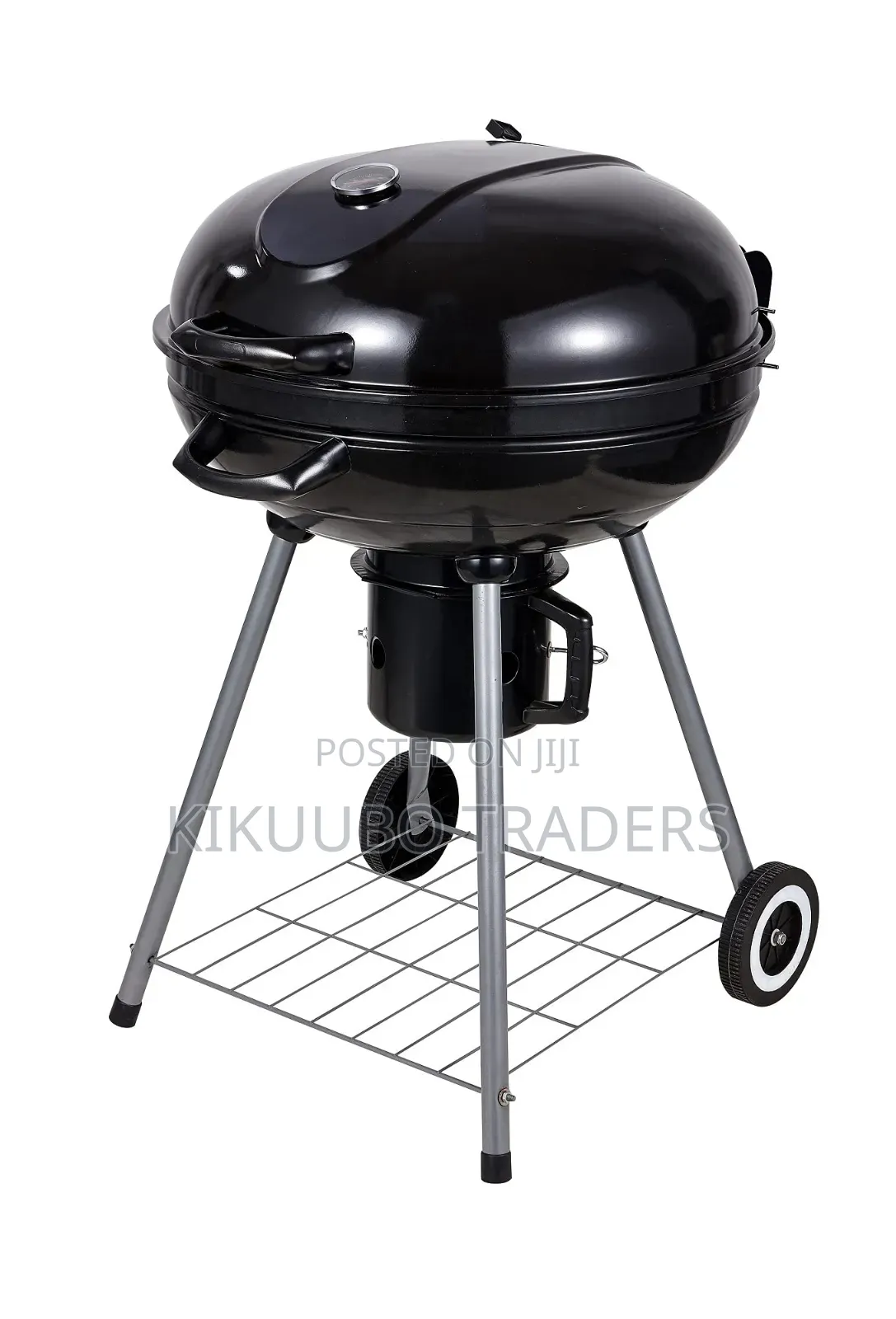 Round Charcoal Kettle Barbecue Grill With Wheels