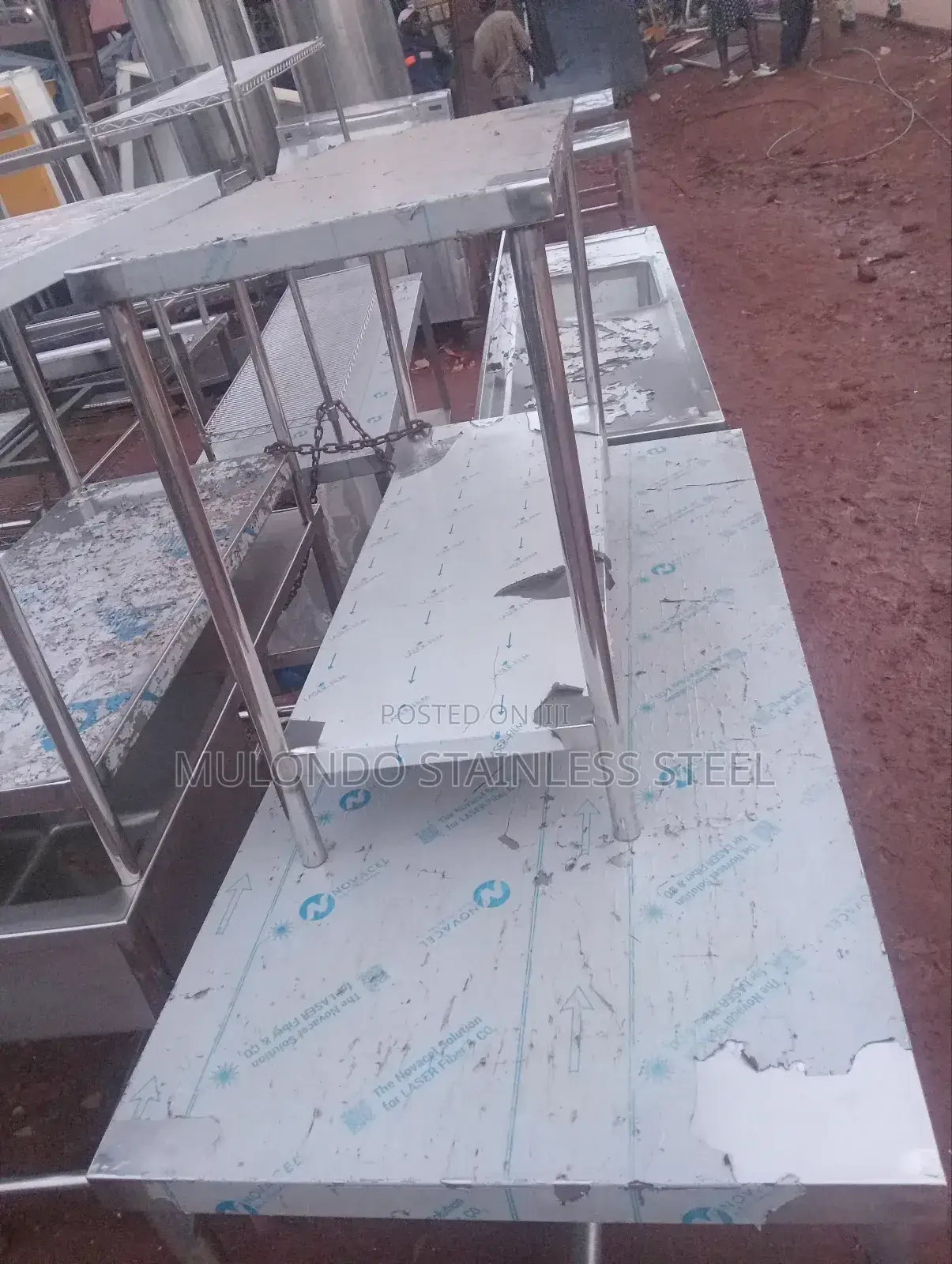 Double Tray Stainless Steel Working Table