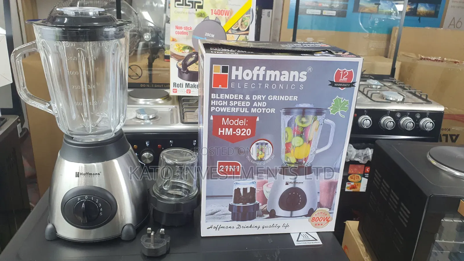 Electric Blender Ice Crushing 2 in 1 Hard Glass Blender
