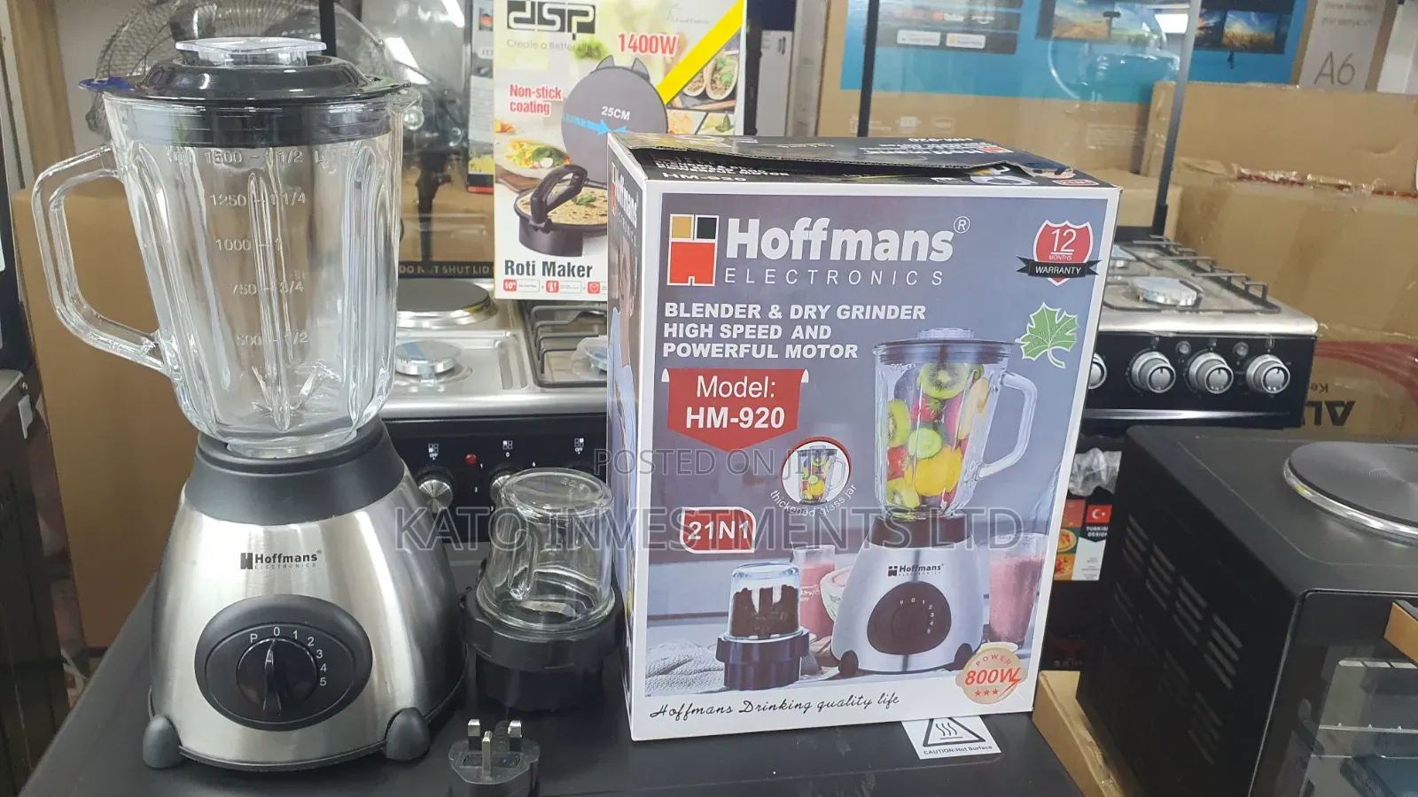 Electric Blender Ice Crushing 2 in 1 Hard Glass Blender