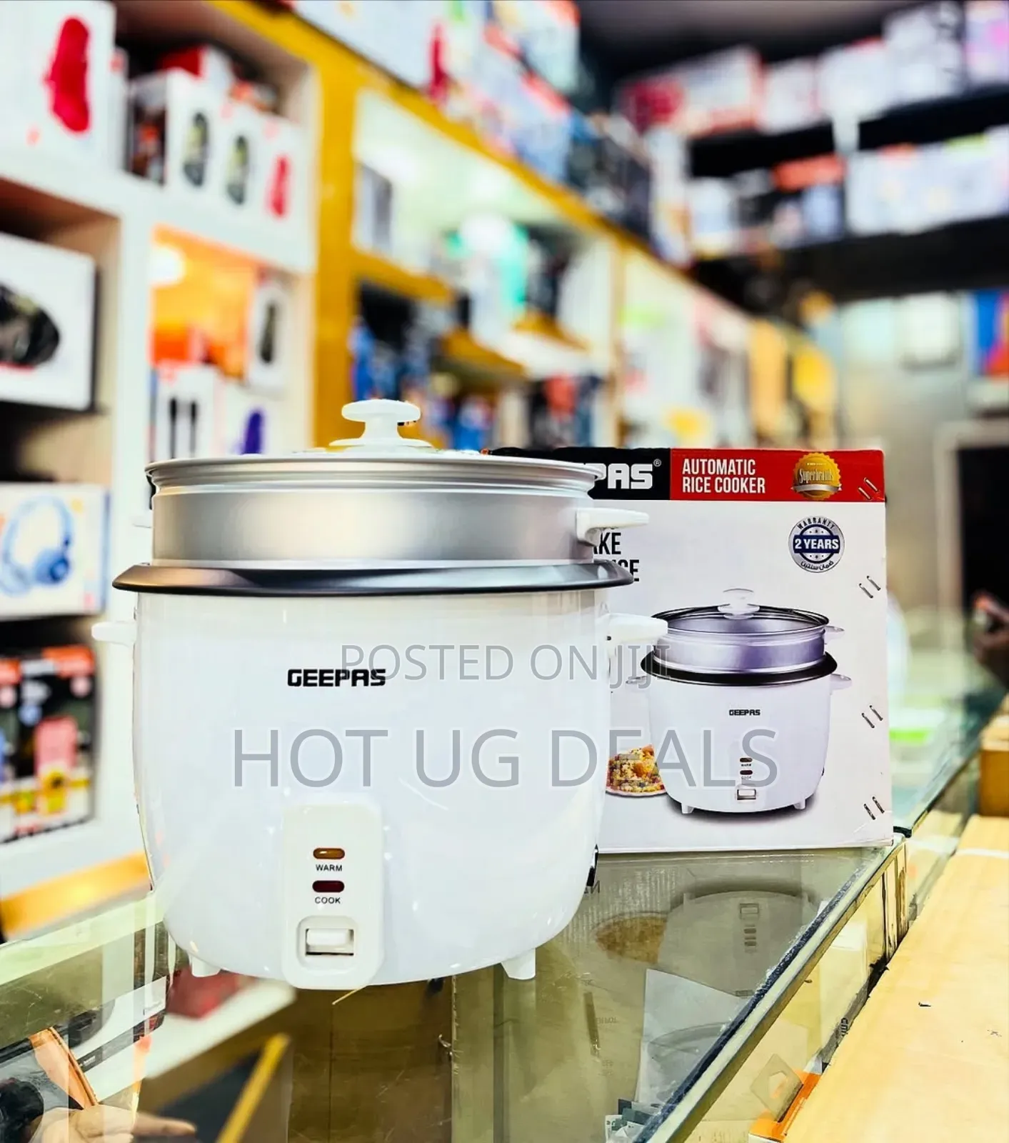 Geepas 3 in 1 Multifunction Electric Rice Cooker 1.5litre - White