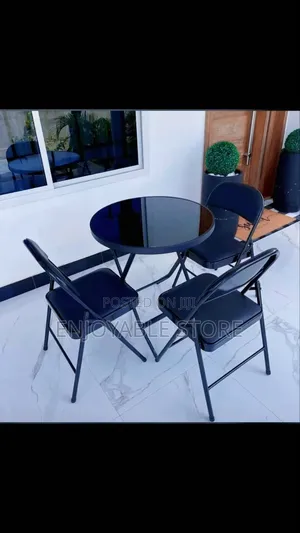 3pcs Foldable Leather Chairs and Table