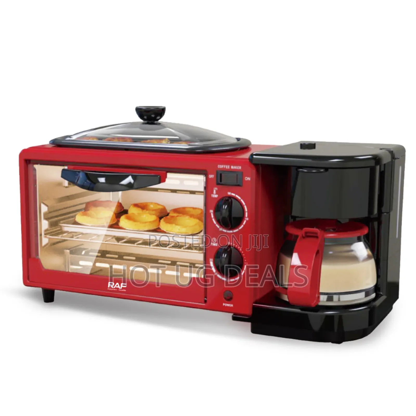 Raf 3in1 Multifunctional Breakfast Maker, Oven, Grill Pan,Coffee Maker