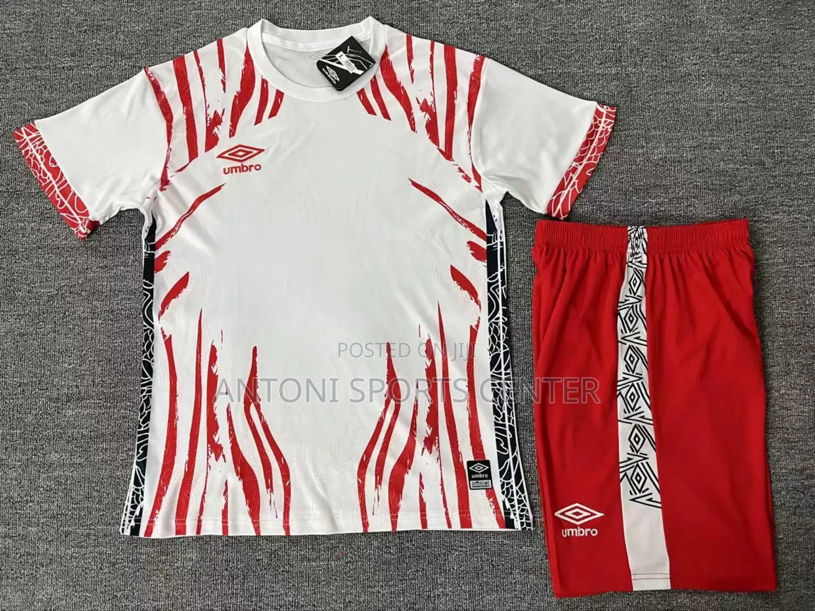 White and Red Color Plain Umbro Jerseys