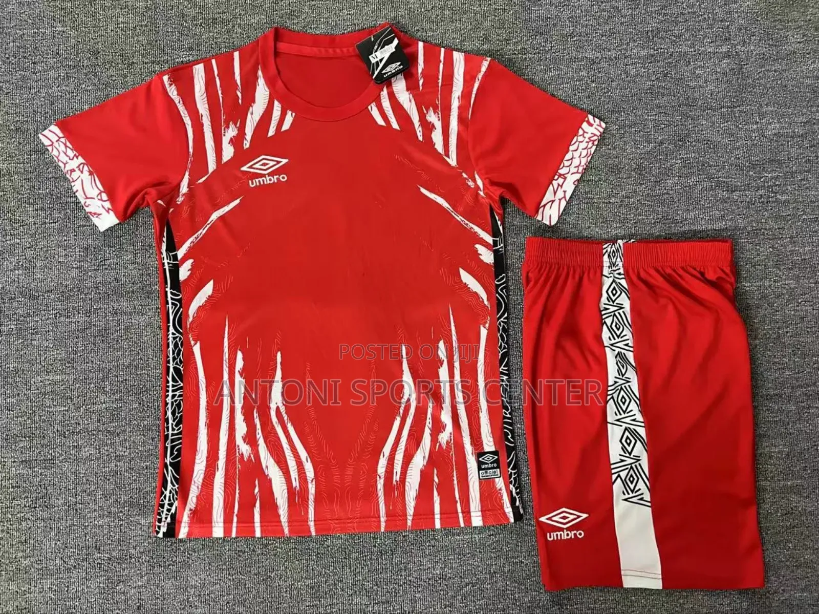 White and Red Color Plain Umbro Jerseys