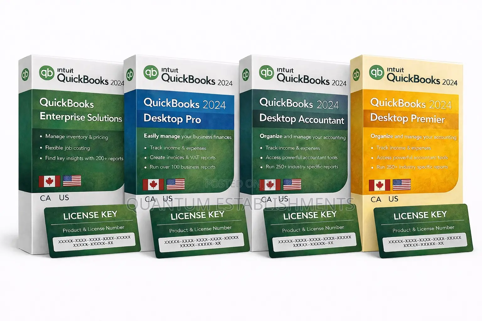 Quickbooks 2024 Enterprise, Premier, Pro and Accountant Us/Ca Licensed