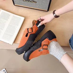 Birkenstock Reykjavik Shoes. Black, Cream, Brown, Orange