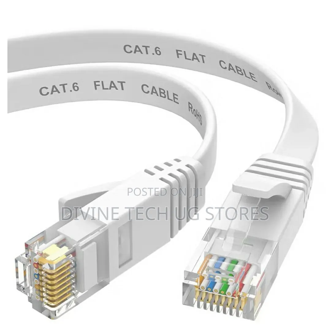 Ethernet Cable Cat6 15 Meters- Flat and White