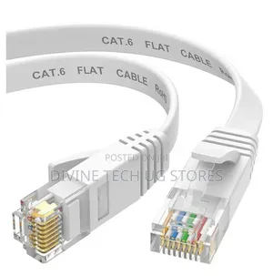 Ethernet Cable Cat6 15 Meters- Flat and White