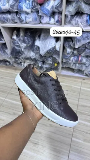 Ecco Men's Brown Casual Leather Sneakers