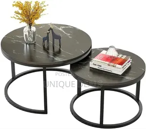 Modern Nesting Coffee Table Set of 2 Round Accent Coffee Table