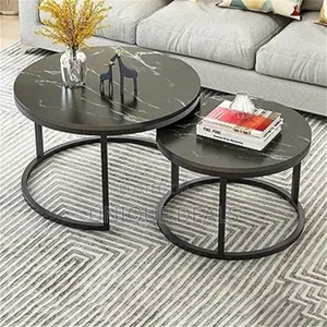 Modern Nesting Coffee Table Set of 2 Round Accent Coffee Table