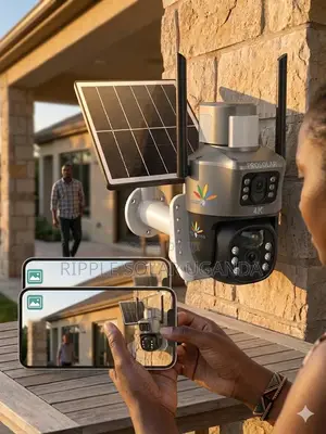Solar CCTV Camera Dual Lens V380 4g Outdoor Security Kampala