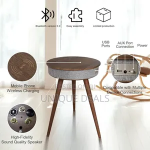 Smart End Table With Bluetooth Speakers