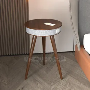 Smart End Table With Bluetooth Speakers