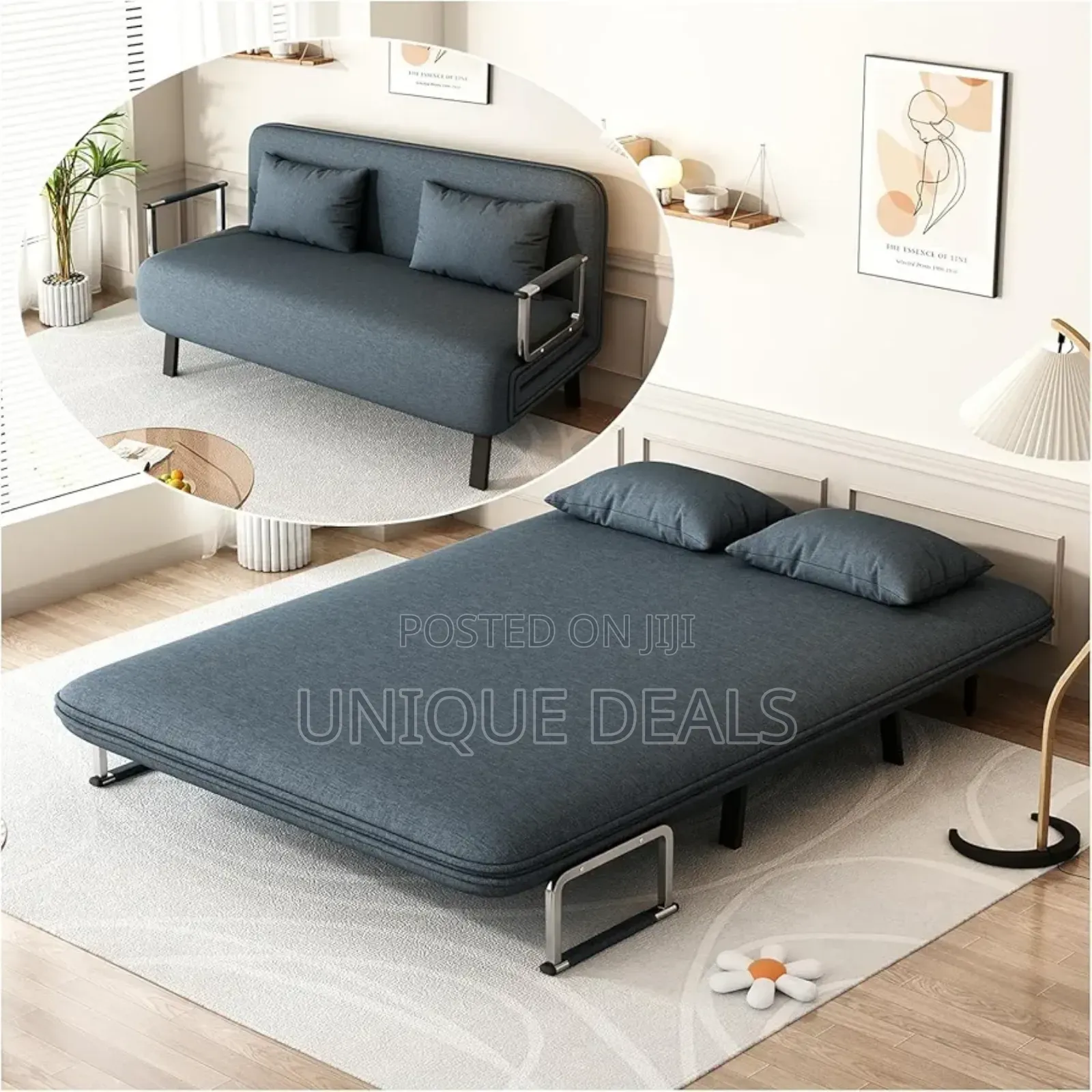 Convertible Queen Sleeper Chair Bed, 55" Tri-Folding Sofa