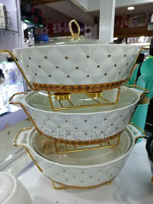 Set of Three Ceramic Food Warmers.