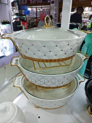 Set of Three Ceramic Food Warmers.