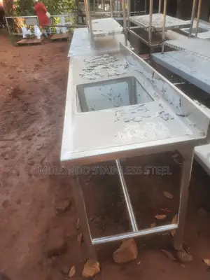Commercial Stainless Steel Sink Single Bowl Double Tray
