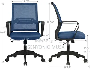 Office Chair With Mesh Backrest - Adjustable Height, Swivel