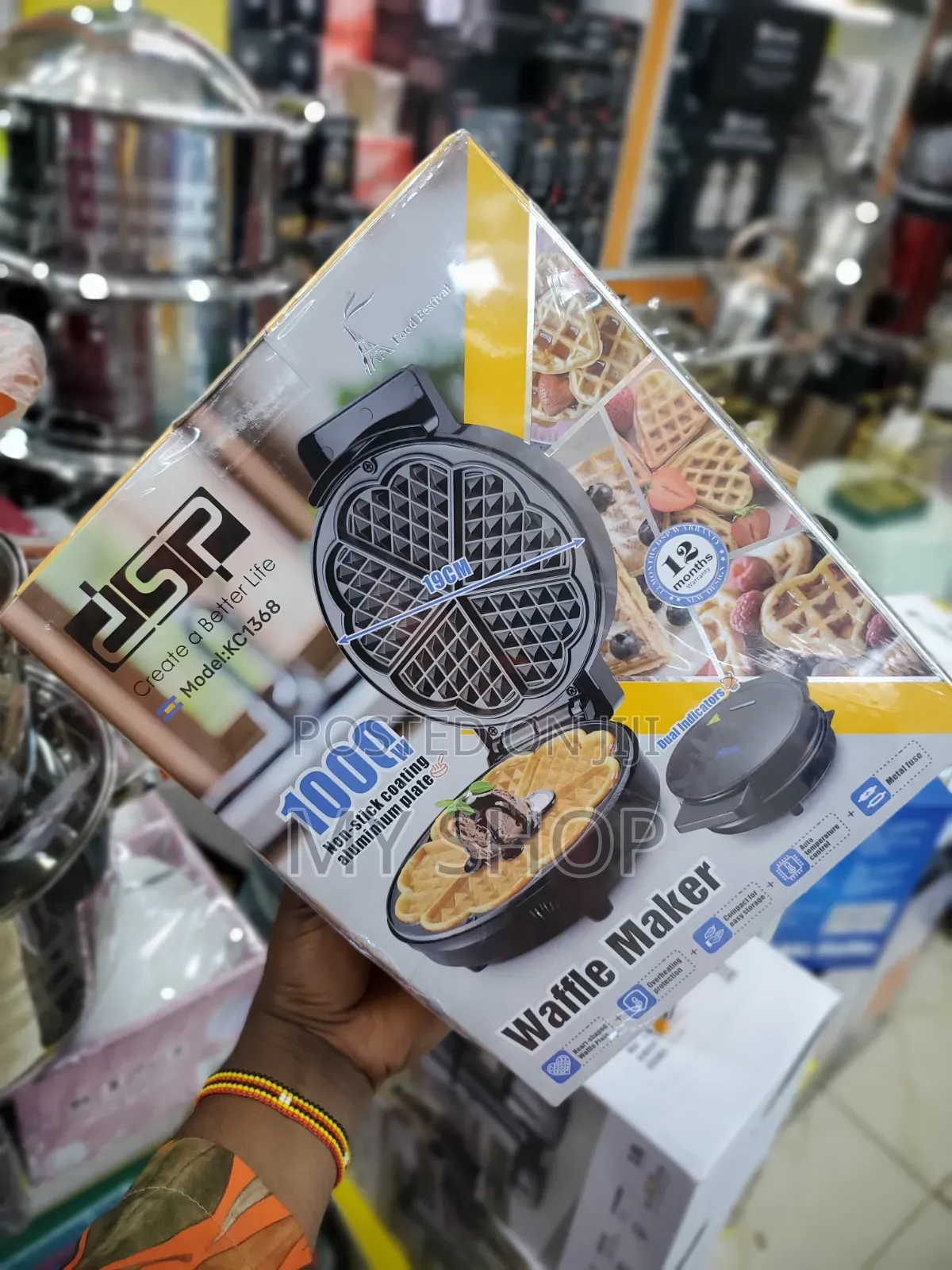 Heart Shaped Electric Waffle Maker