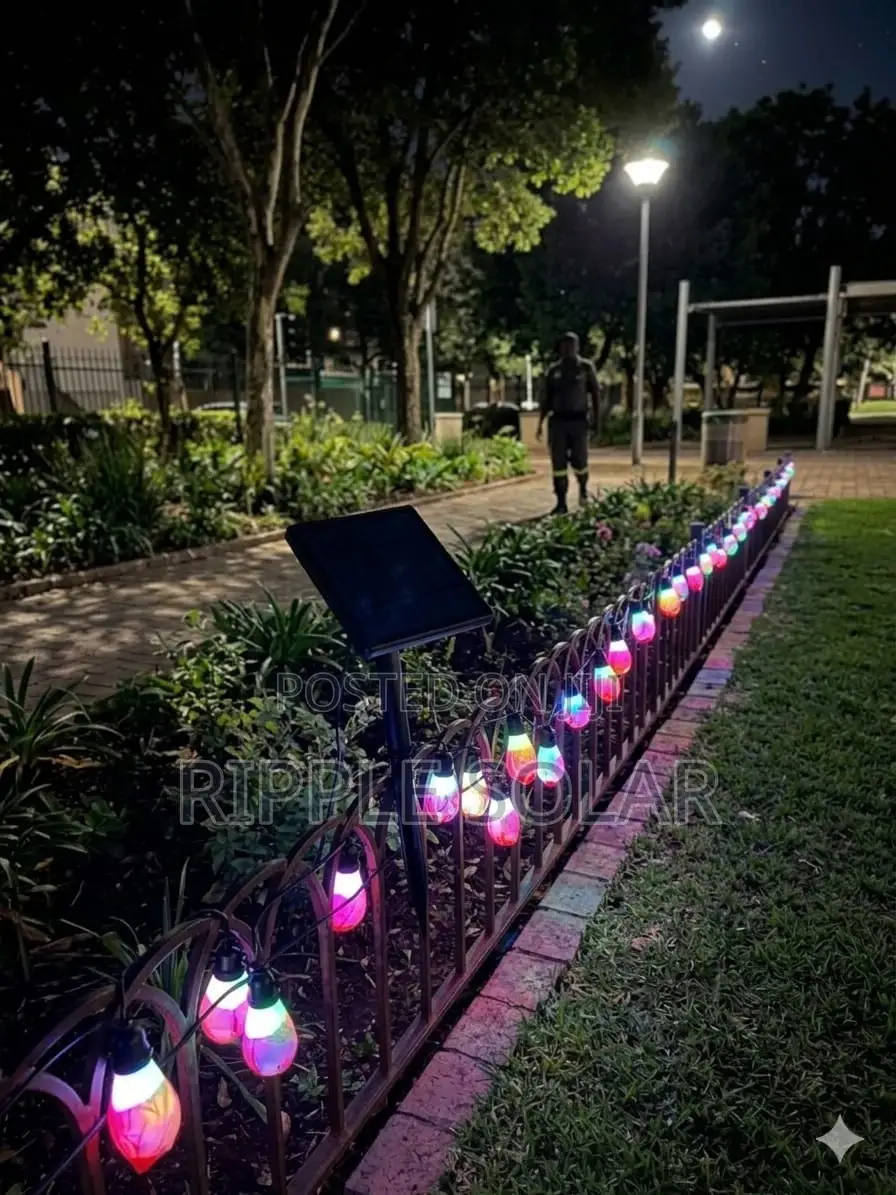 Solar Garden String Lights RGB Remote Outdoor Decorative Lights