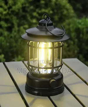 Vintage Retro Rechargeable Led Camping Lamp With Cage Hook
