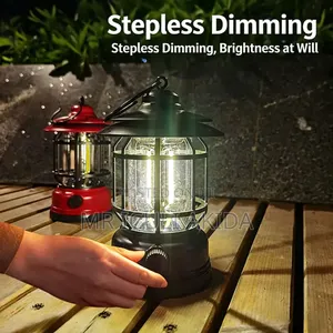 Vintage Retro Rechargeable Led Camping Lamp With Cage Hook