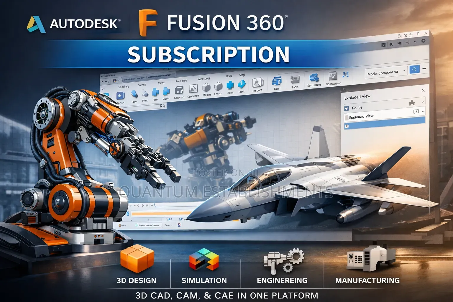 Autodesk Fusion 360 Subscription | 1 / 3 Years | Cad/Cam/Cae Software