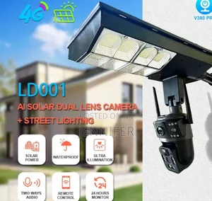 2-in-1 Solar-Powered Street Light and Ai Security Camera System