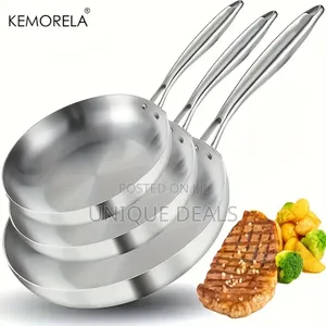Stainless Steel Frying Pan Set Professional Skillet Fast Heating