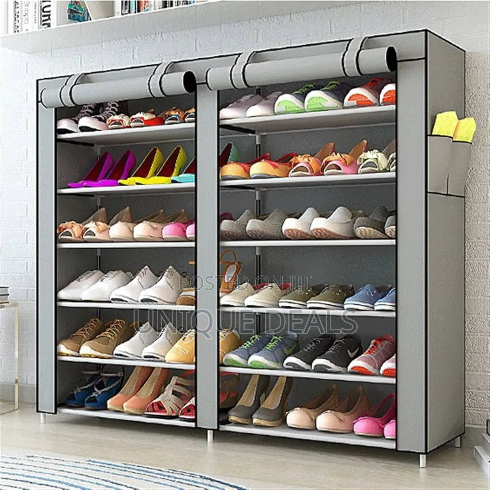 Rack,Double Rows 9 Lattices Large Free Standing Shoe Racks