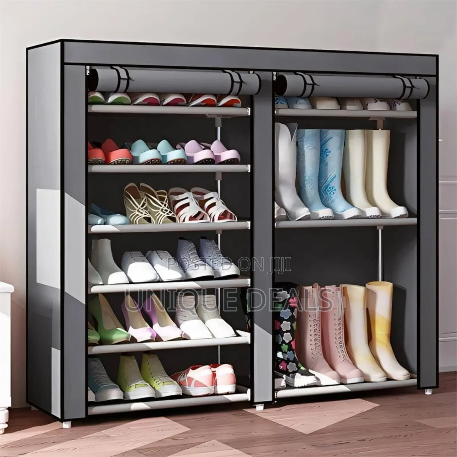 Rack,Double Rows 9 Lattices Large Free Standing Shoe Racks