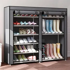 Rack,Double Rows 9 Lattices Large Free Standing Shoe Racks