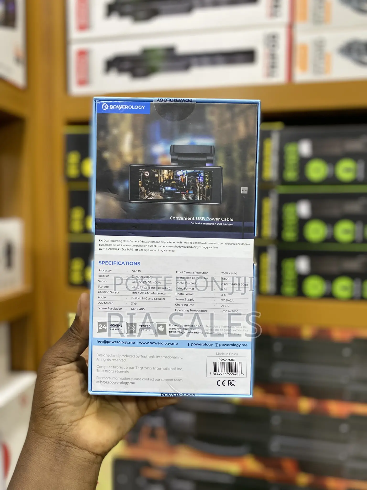 Powerology Dual Recording Dash Camera, Three-Axis Accelerometer